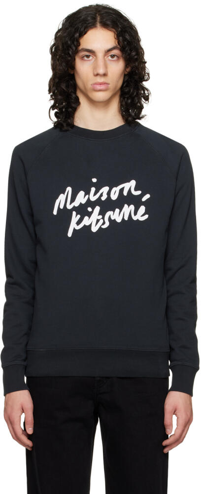 Maison Kitsuné Black Handwriting Clean Sweatshirt Cover