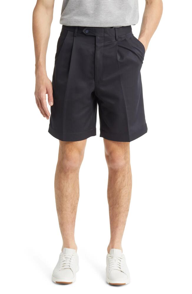 Berle Pleated Shorts in Navy Cover