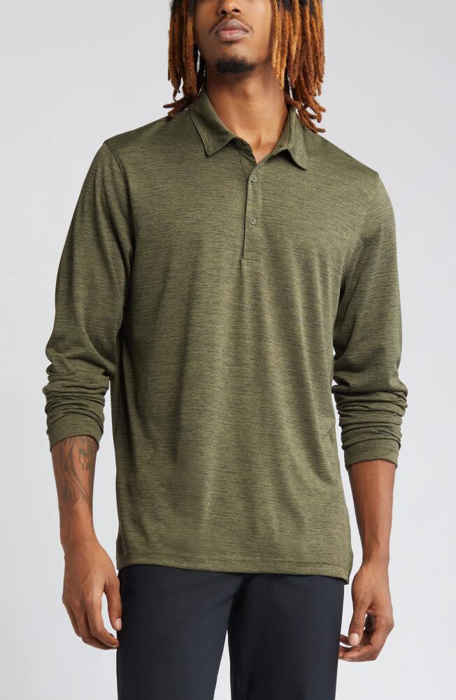 zella Driver Performance Long Sleeve Polo in Olive Night Cover