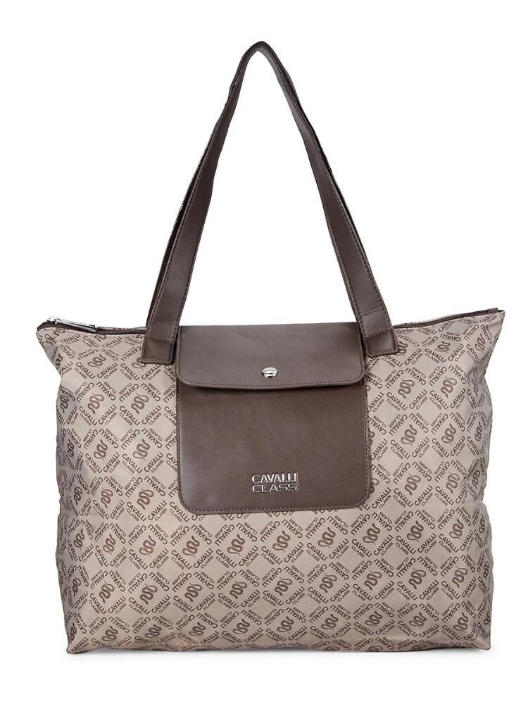 Cavalli Class by Roberto Cavalli Women's Large Monogram Tote - Tan Cover