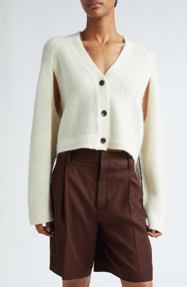 Maria McManus Split Sleeve Crop Cashmere Cardigan in Ivory Cover