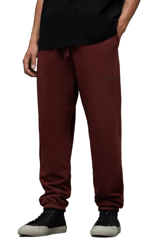 AllSaints Underground Relaxed Fit Organic Cotton Sweatpants in Mars Red Cover