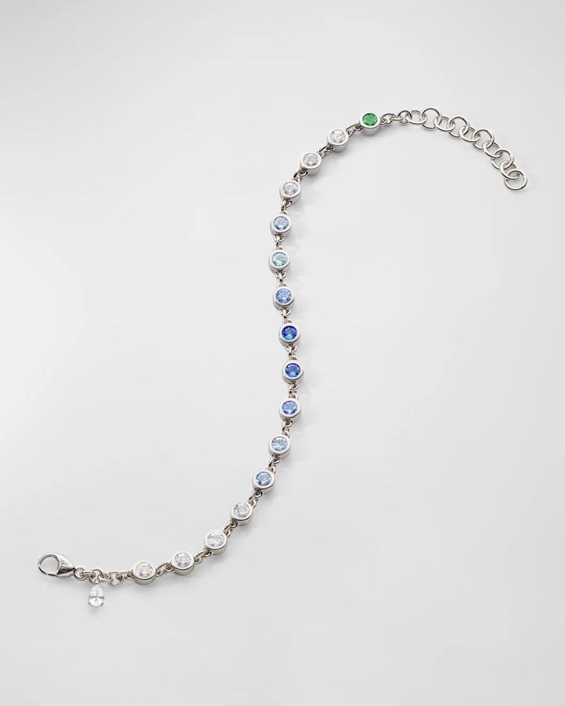 Monica Rich Kosann Sterling Silver Ombre Sapphire Tennis Bracelet Cover