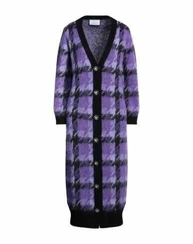 Eleonora Gottardi Woman Cardigan Purple Alpaca wool, Polyamide Cover