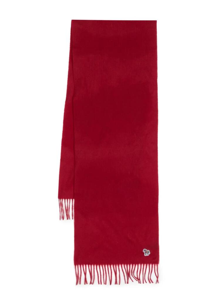 PS Paul Smith logo-patch wool scarf - Red Cover