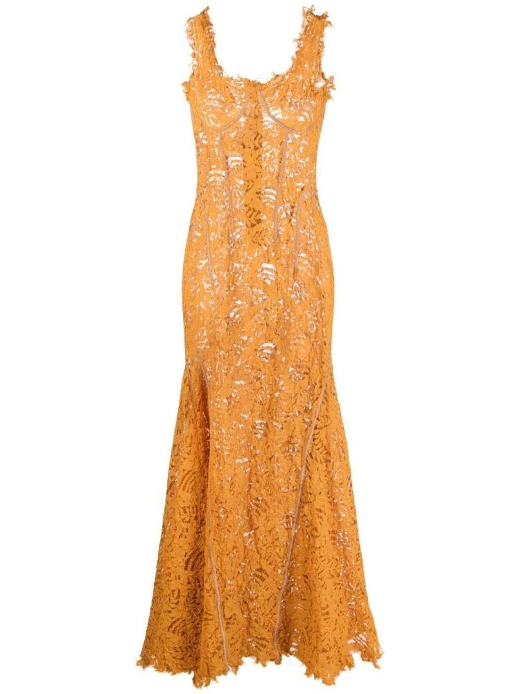 Marni laser-cut maxi dress - Orange Cover