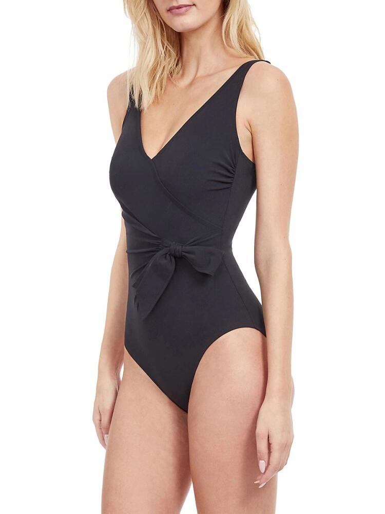 Gottex Swimwear Women's Luna Surplice One Piece Swimsuit - Black Cover