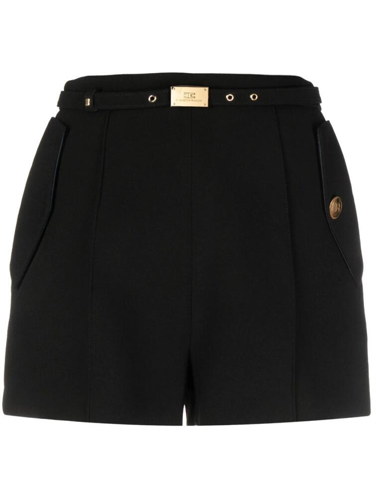 Elisabetta Franchi logo-buckle belt shorts - Black Cover