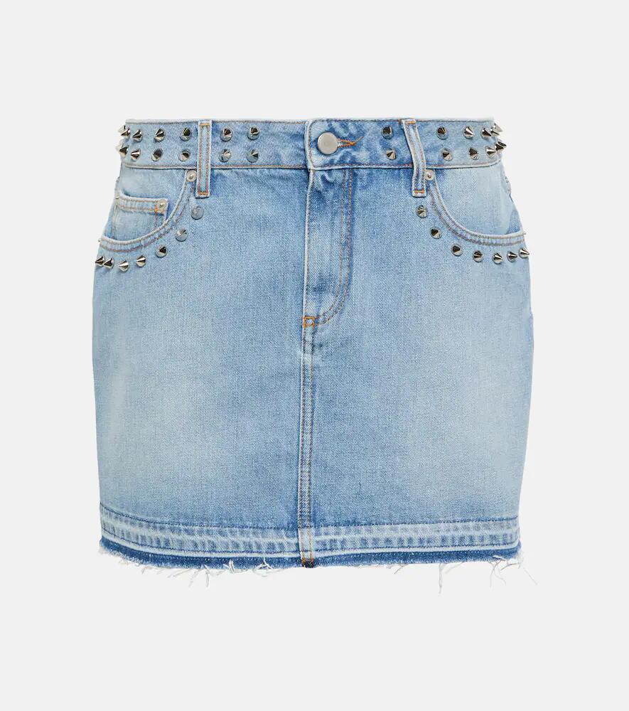 Alessandra Rich Embellished denim miniskirt Cover