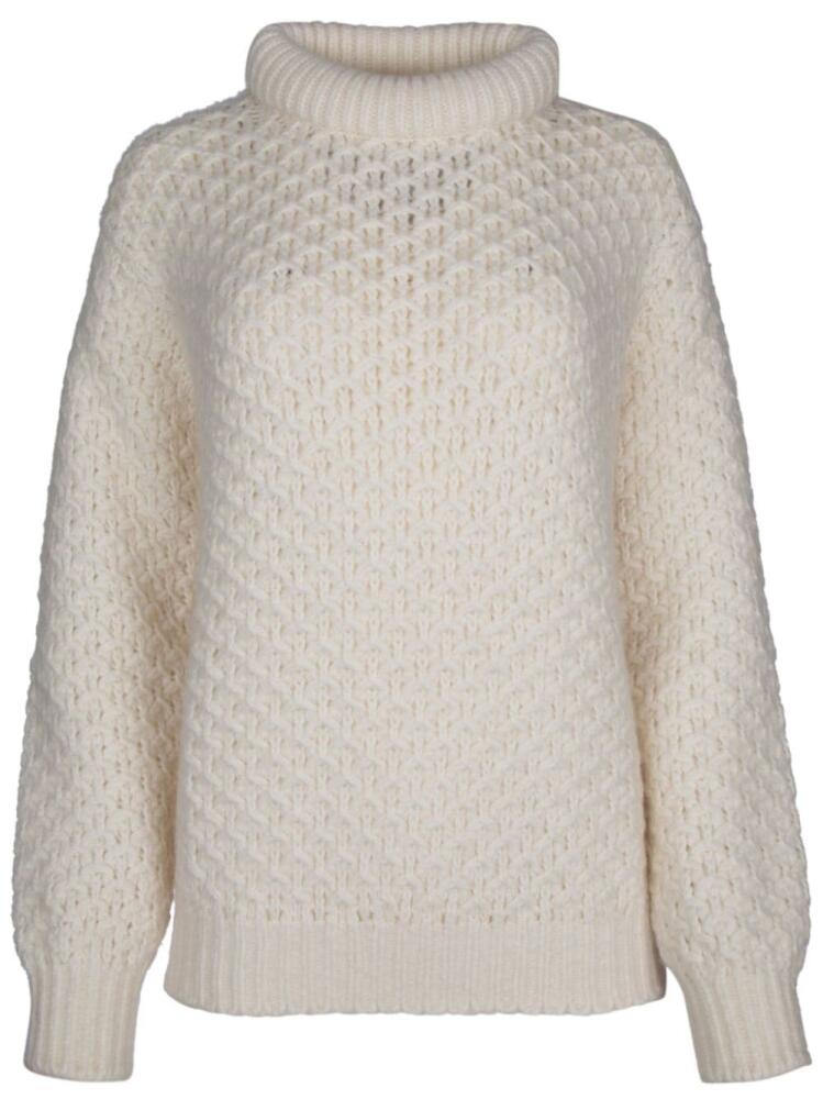 Loro Piana chunky open-knit sweater - White Cover