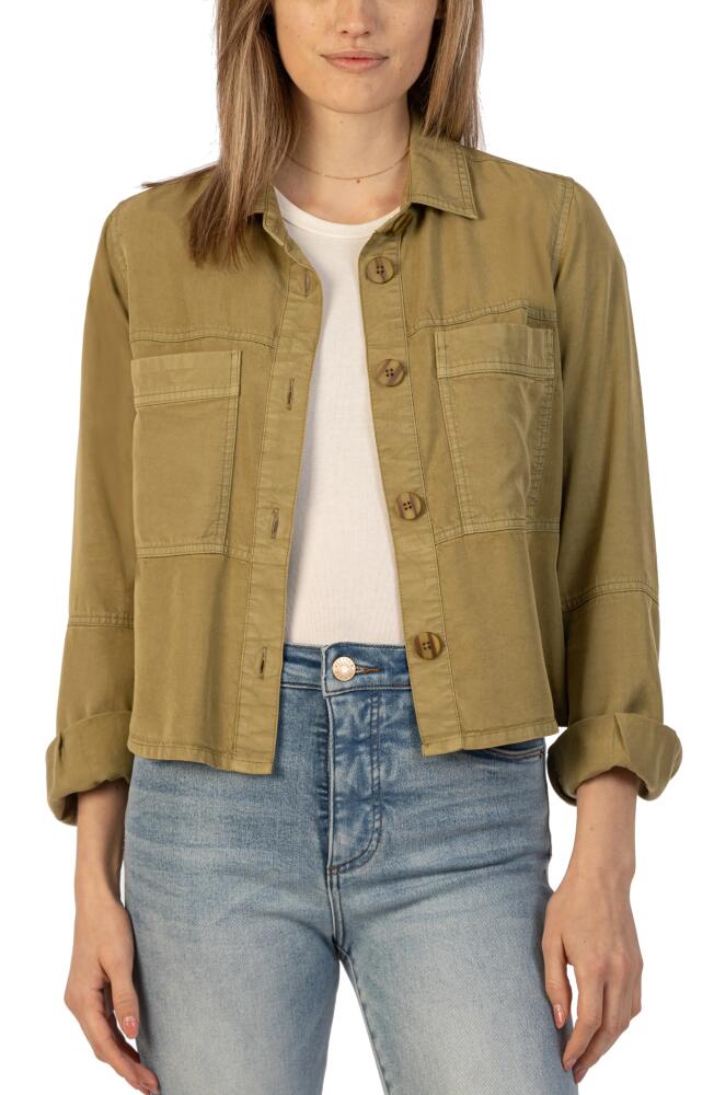 KUT from the Kloth Zinnia Patch Pocket Jacket in Limeade Cover