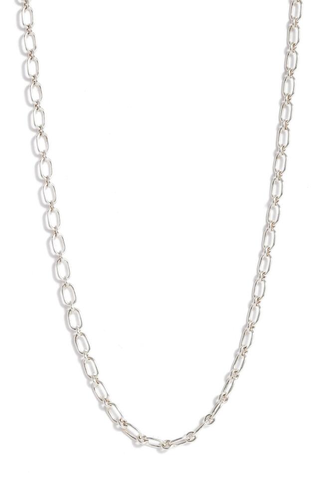 Anzie Rectangle Link Chain Necklace in Silver Cover