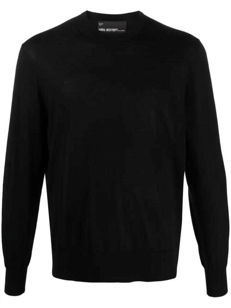 Neil Barrett logo-embroidered wool jumper - Black Cover