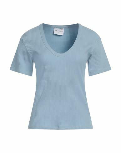 Isabelle Blanche Paris Woman T-shirt Sky blue Cotton, Elastane Cover