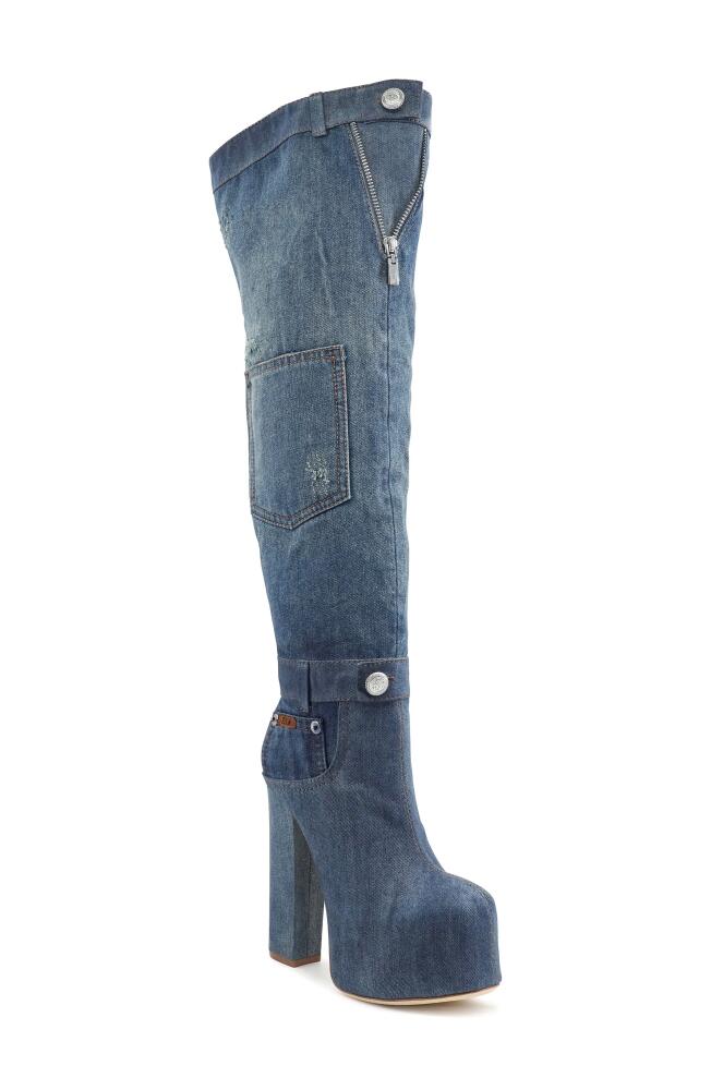 ZIGI Mareah Over the Knee Platform Boot in Light Blue Denim Cover