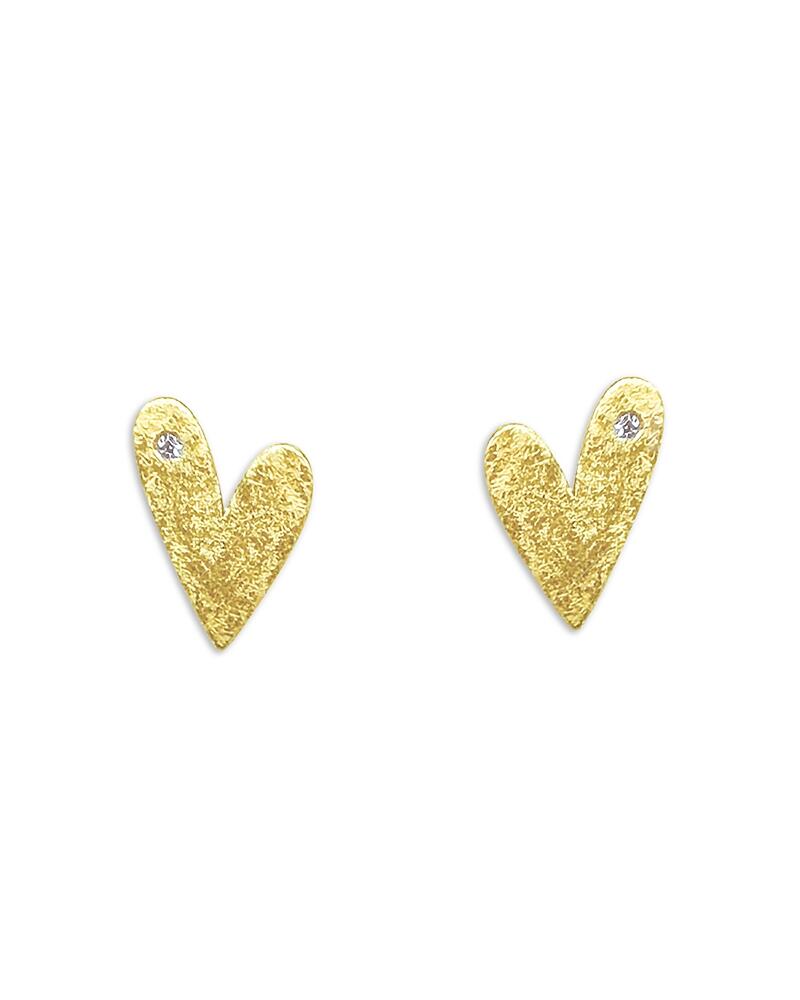 Meira T 14K Yellow Gold Diamond Heart Stud Earrings Cover