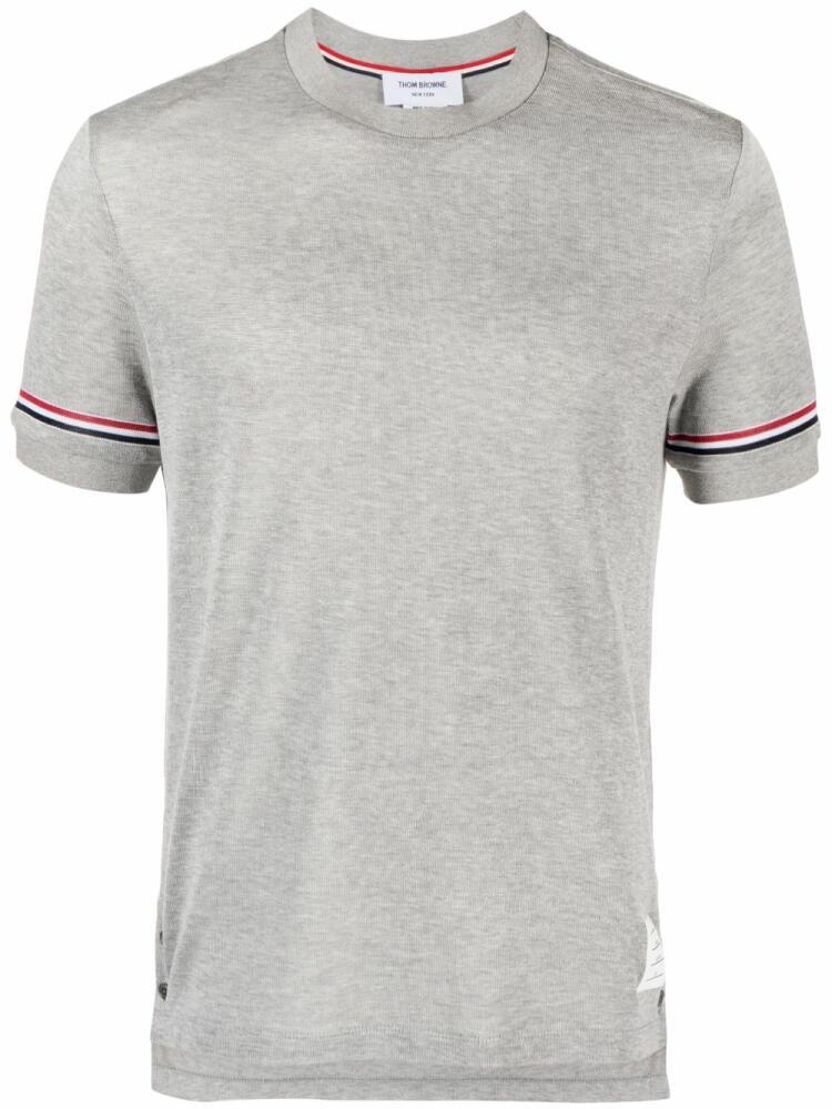 Thom Browne grosgrain-loop short-sleeve T-shirt - Grey Cover