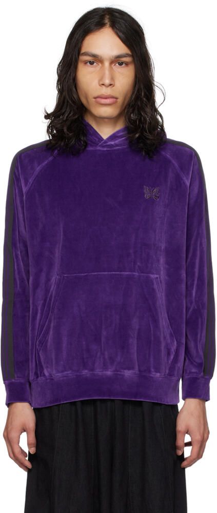 NEEDLES Purple Embroidered Hoodie Cover