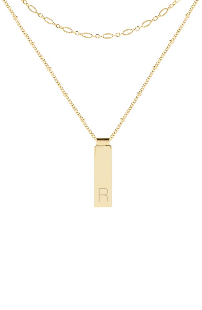 Brook and York Maisie Set of 2 Initial Layering Necklaces in Gold R Cover