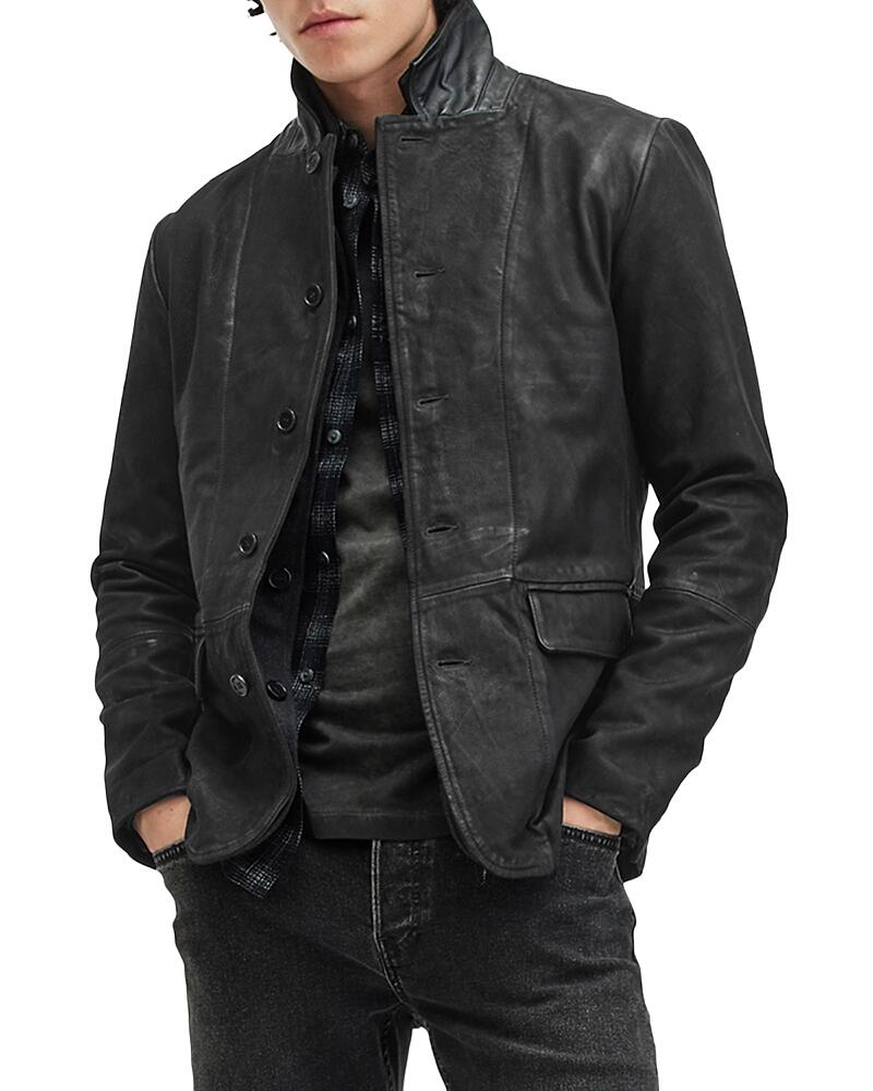 Allsaints Survey Layered Leather Blazer Cover