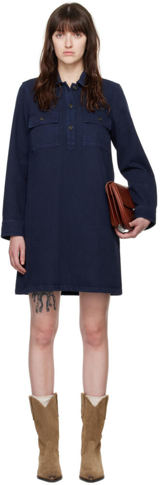 A.P.C. Navy Mia Denim Minidress Cover