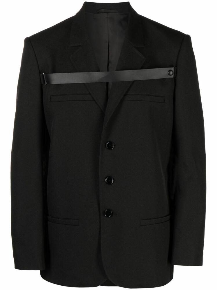 Courrèges chest-strap button-up blazer - Black Cover