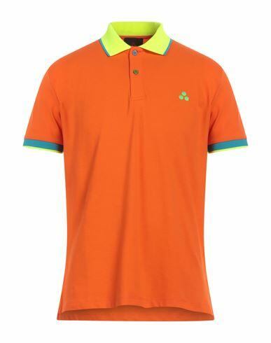 Peuterey Man Polo shirt Orange Cotton, Elastane Cover