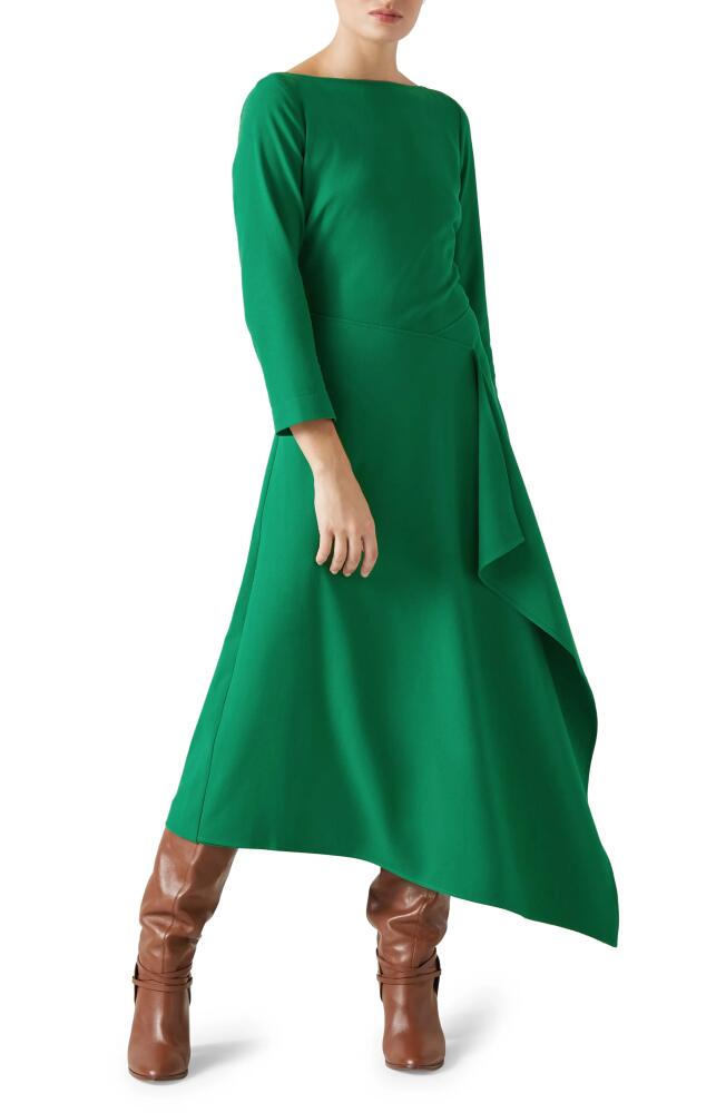 LK Bennett Lena Asymmetric Waterfall Dress in Green Cover