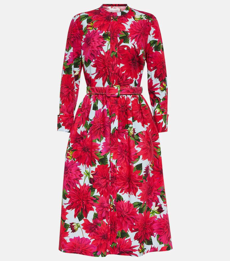 Oscar de la Renta Floral cotton-blend poplin midi dress Cover