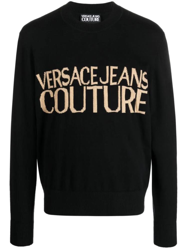 Versace Jeans Couture intarsia-knit crew-neck jumper - Black Cover