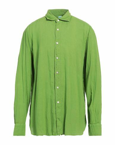 Finamore 1925 Man Shirt Green Linen Cover