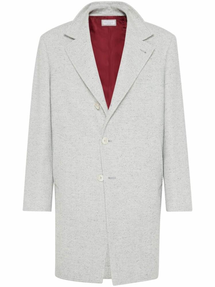 Brunello Cucinelli herringbone coat - Neutrals Cover