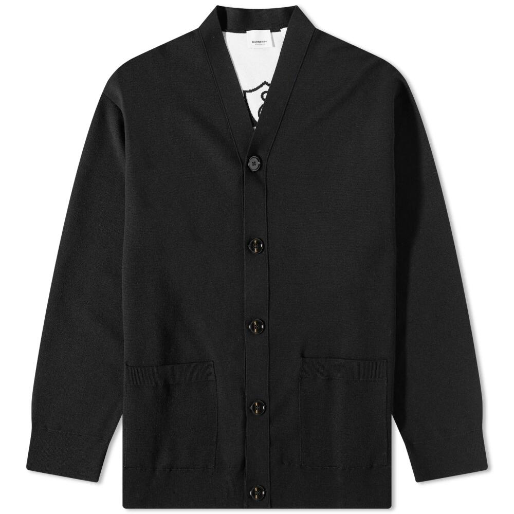 Burberry Men's Chesterfield Back Logo Cardigan in Black Cover