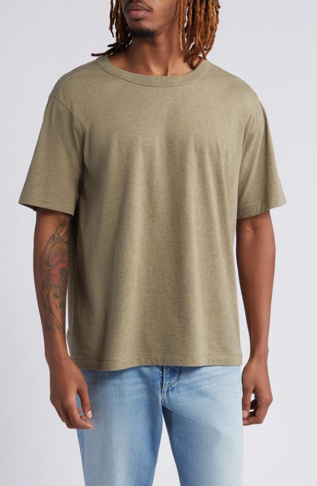 BP. Easy Crewneck Short Sleeve T-Shirt in Olive Night Heather Cover