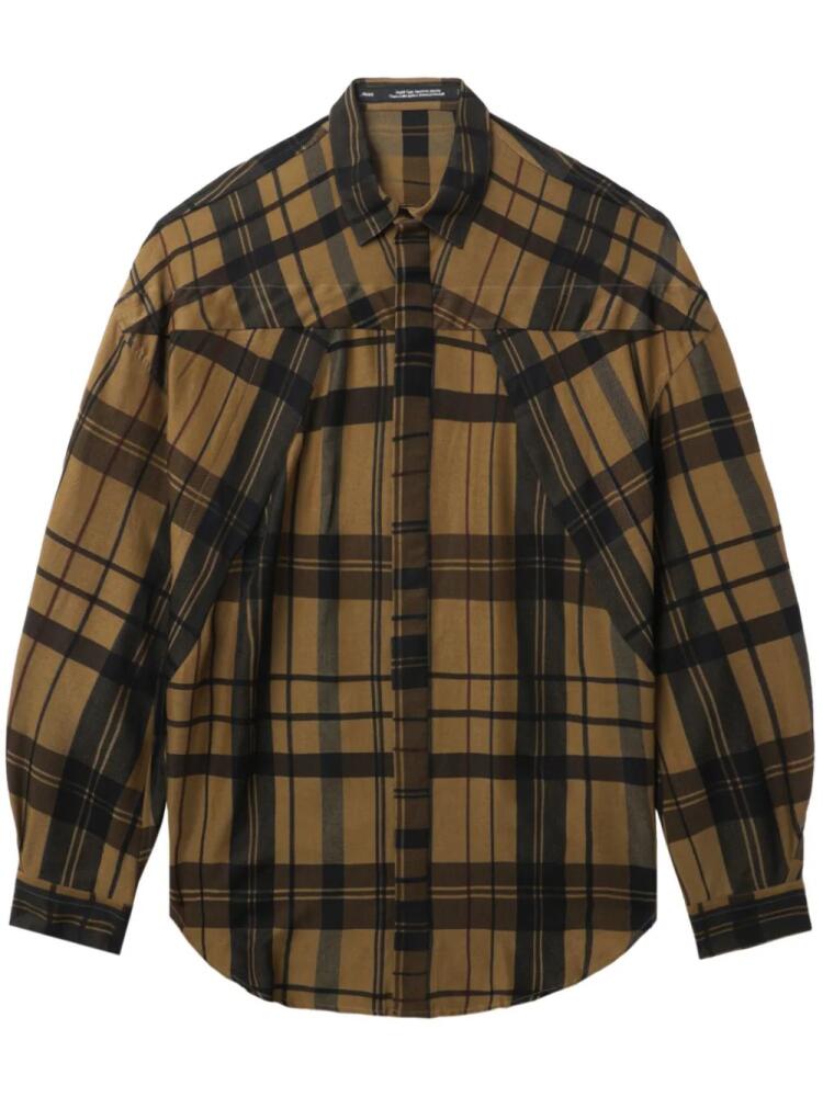 Julius checked long-sleeve shirt - Brown Cover