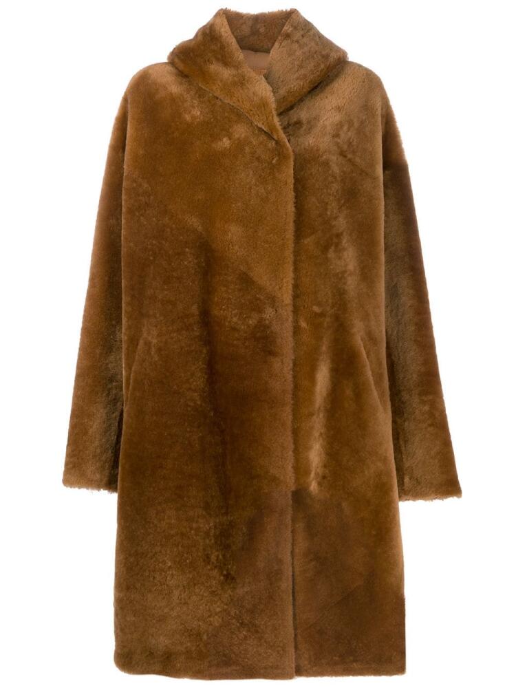 Liska single breasted coat - Brown Cover