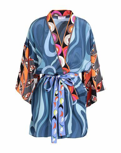 Pucci Woman Jacket Slate blue Silk Cover