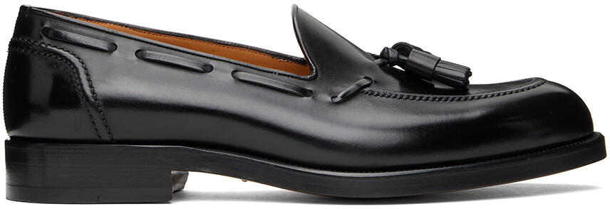 TOM FORD Black Burnished Leather Westminster Loafers Cover