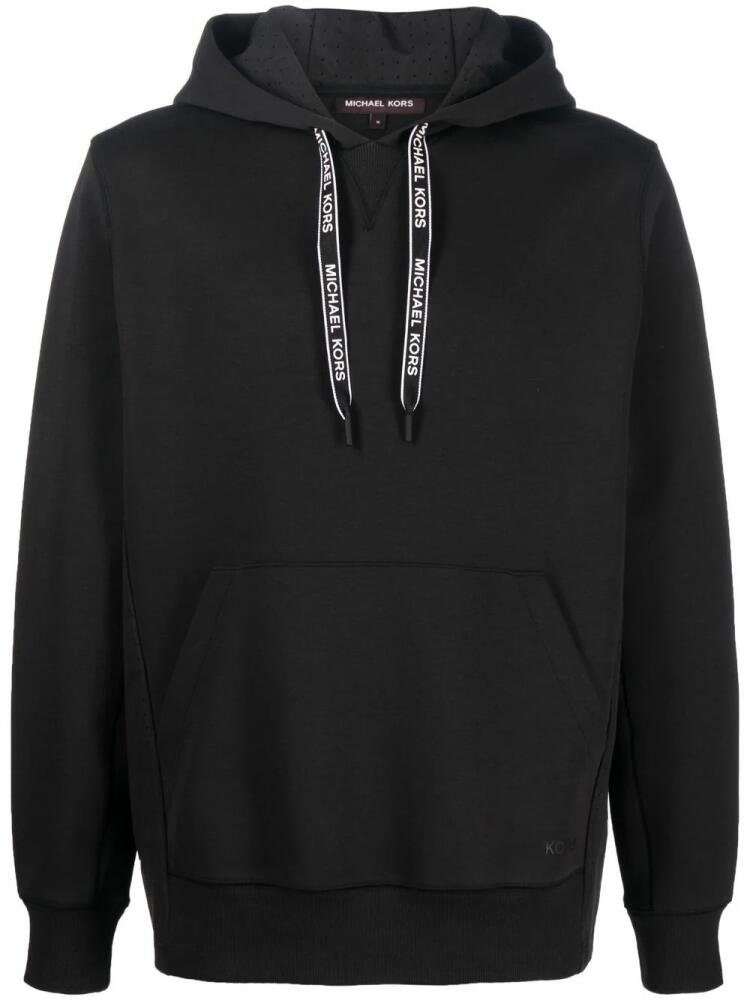 Michael Kors perforated-detailing panelled hoodie - Black Cover