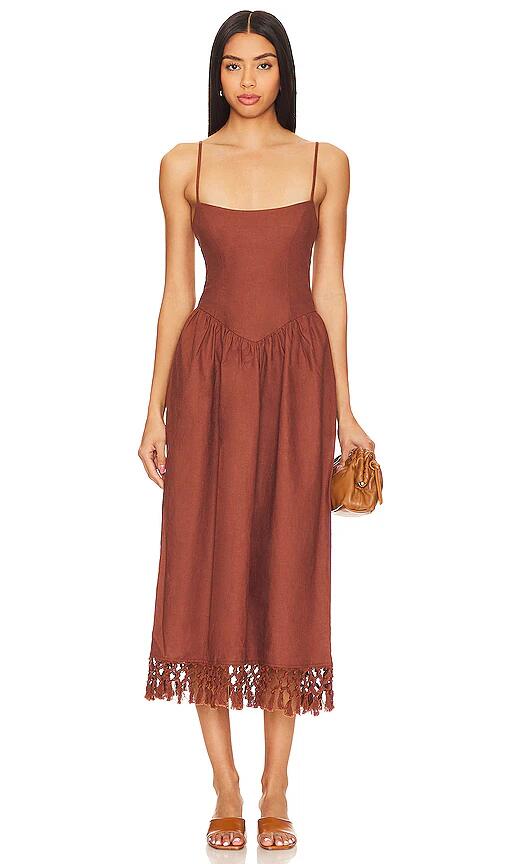 Tularosa Lexi Midi Dress in Chocolate Cover