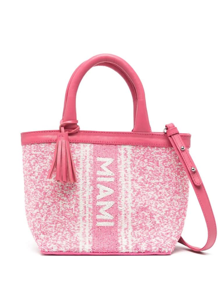 DE SIENA SHOES Miami bead-embellished tote bag - Pink Cover