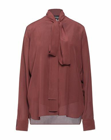 Rochas Woman Shirt Cocoa Silk Cover