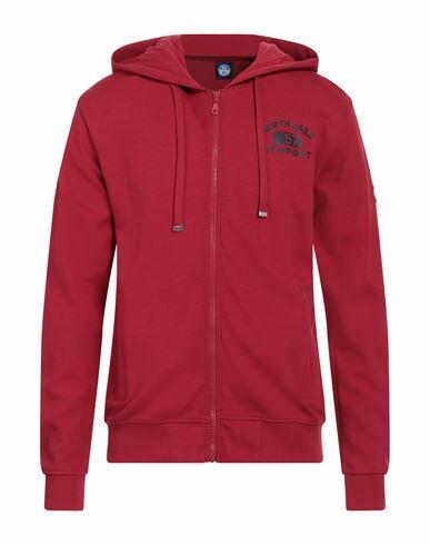 North Sails Man Sweatshirt Brick red Cotton, Polyester Cover