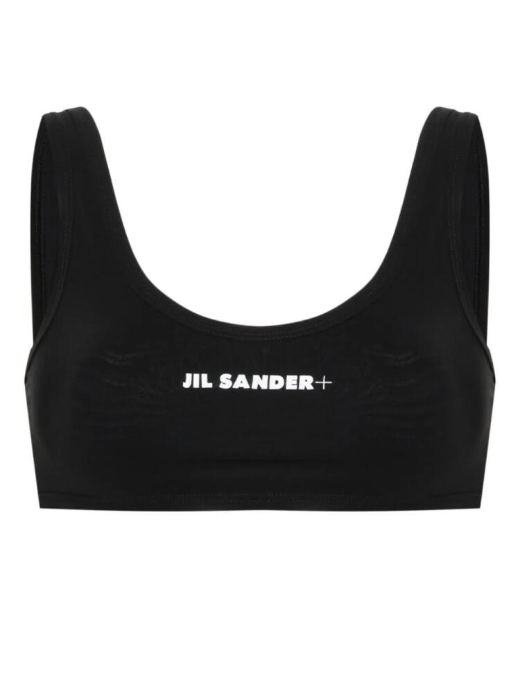 Jil Sander logo-print bikini top - Black Cover