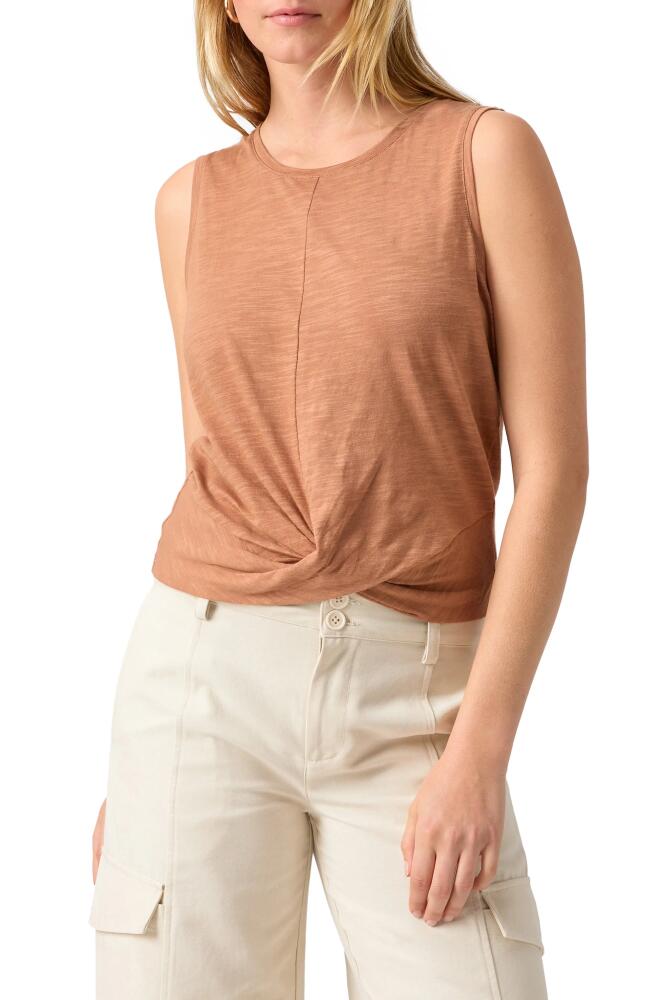 Sanctuary Twisted Cotton Blend Slub Jersey Tank in Mocha Mous Cover