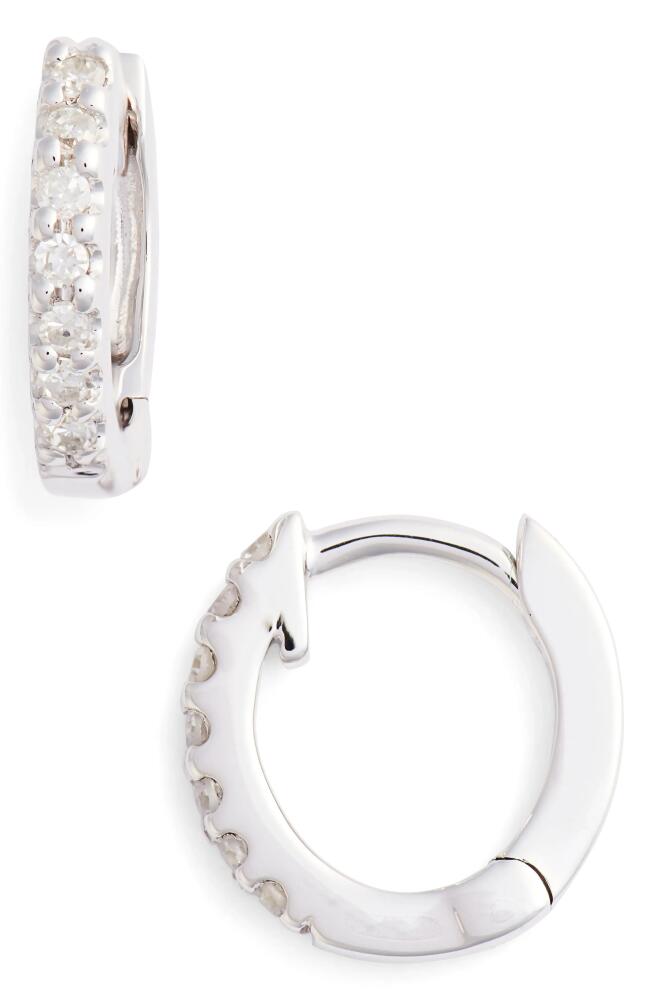 Dana Rebecca Designs Mini Diamond Huggie Hoop Earrings in White Gold Cover