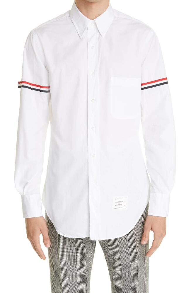 Thom Browne RWB Armband Button-Down Shirt in White Cover