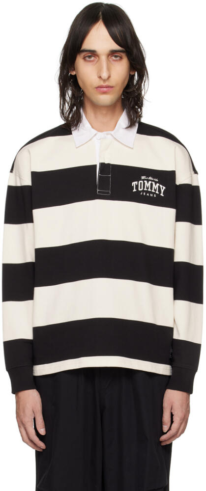 Tommy Jeans White Varsity Rugby Polo Cover