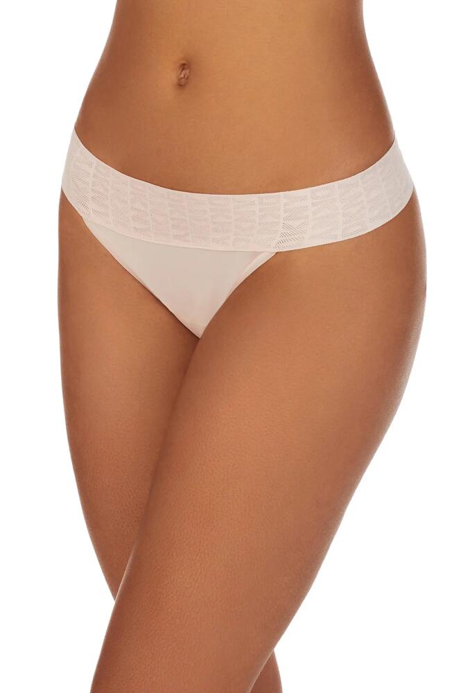 DKNY Logo Stretch Thong in Blush Cover