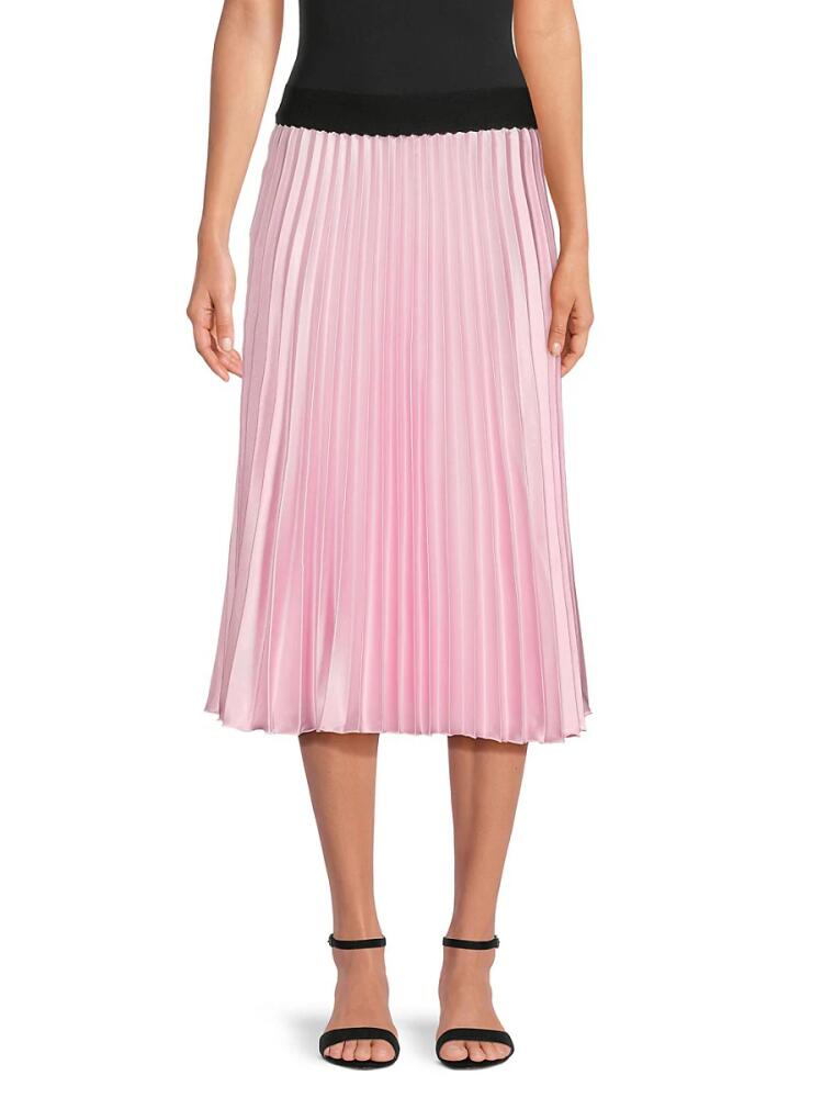 Love Ady Women's Pleated Midi A Line Skirt - Pink Cover